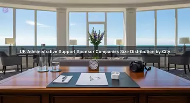 UK Administrative Support Sponsor Companies Size Distribution by City
